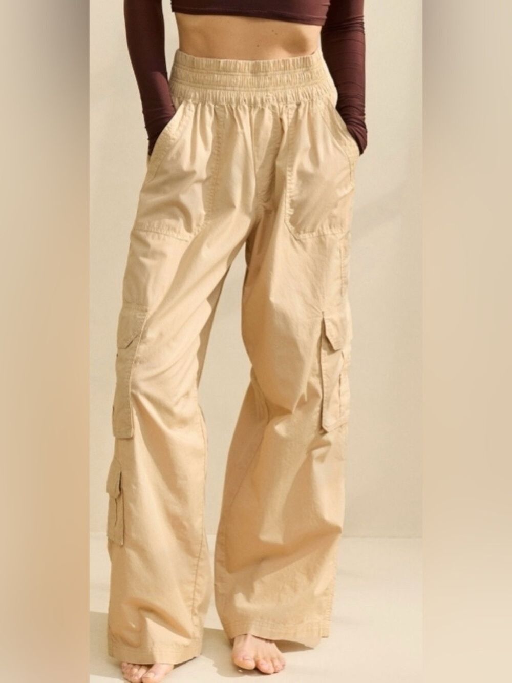 Aerie Y2K Olive Green Easiest Cargo Baggy Pants Wide-Leg Skater X-Large